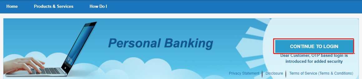 SBI Internet Banking Login - Continue to Login
