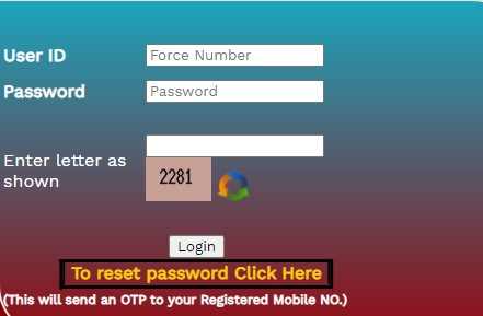 CISF Employee Corner Portal Login Reset Password